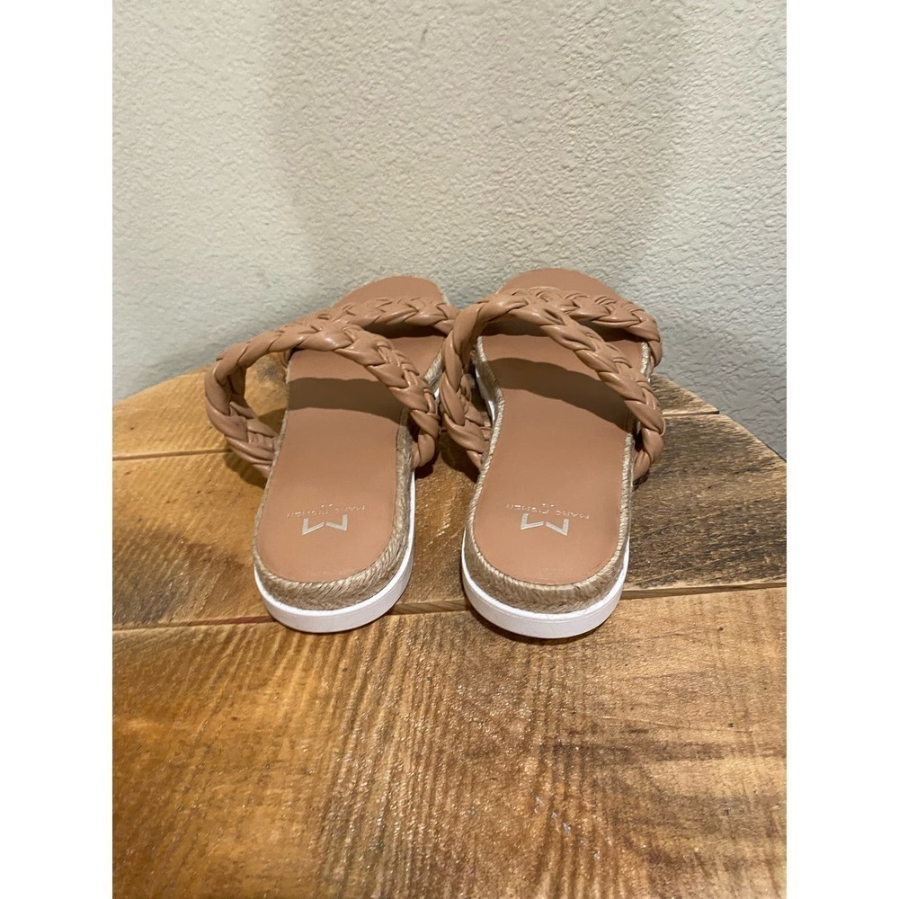 Marc Fisher LTD Jaimee Brown Leather Braided Espadrille Sandals Size 8.5 - Picture 3 of 8